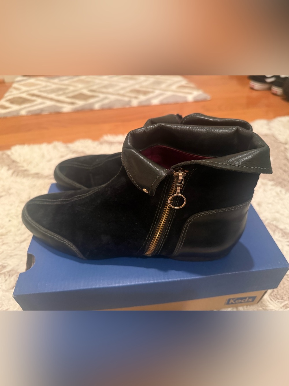 Black Women's Ankle Boot with Side Zip